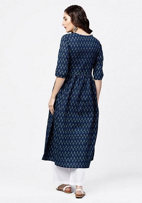 White Printed Pure Cotton Palazzo Set