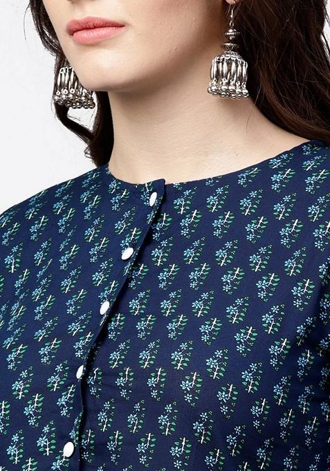 White Printed Pure Cotton Palazzo Set