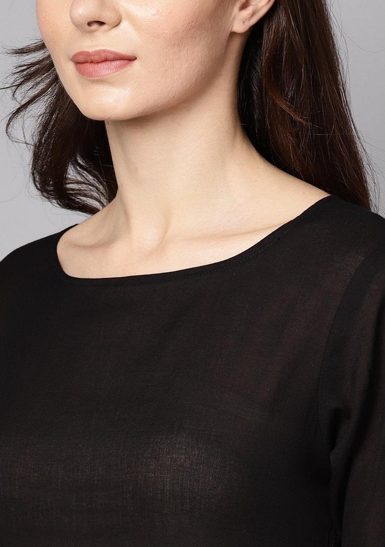 Black Printed Pure Cotton Palazzo Set