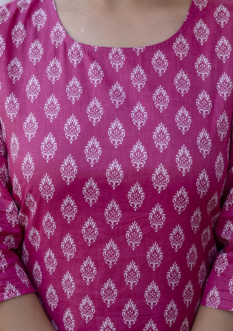 Pink Printed Pure Cotton Palazzo Set