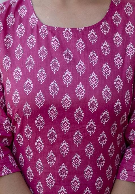 Pink Printed Pure Cotton Palazzo Set