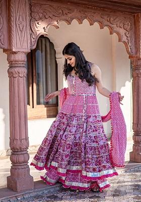 Pink Printed Cotton Sharara Set