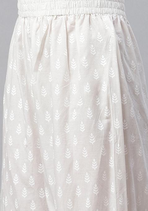 White Printed Cotton Palazzo Set