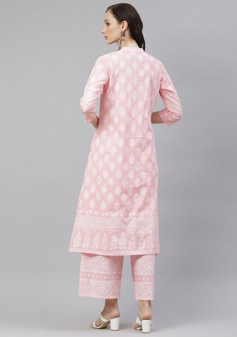 Pink Printed Cotton Palazzo Set
