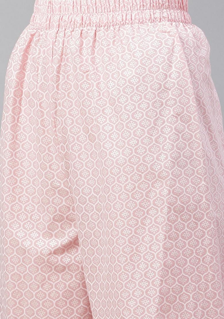 Pink Printed Cotton Palazzo Set