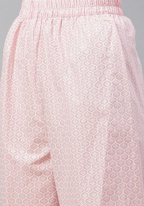 Pink Printed Cotton Palazzo Set