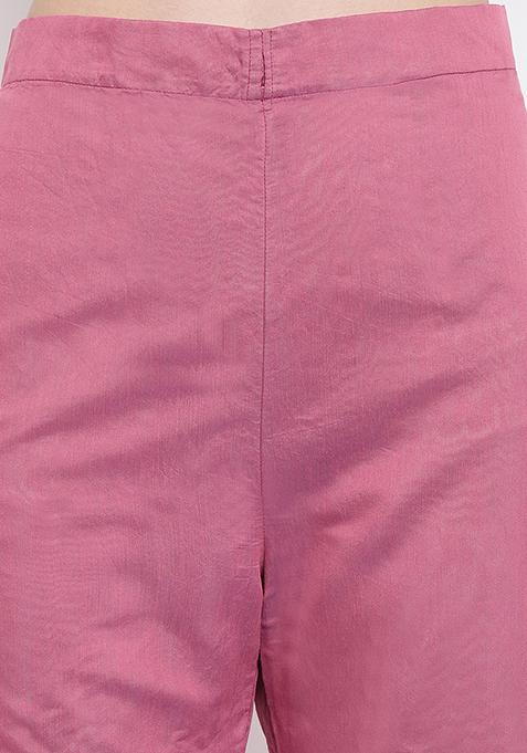 Wine Gotta Work Chanderi Cotton Kurta Set