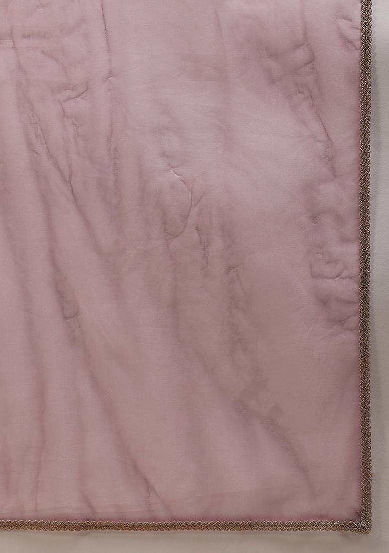 Lavender Embroidered Silk Blend Kurta Set