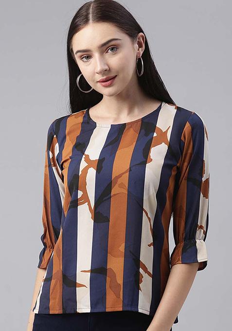 Multicolor Printed Georgette Top