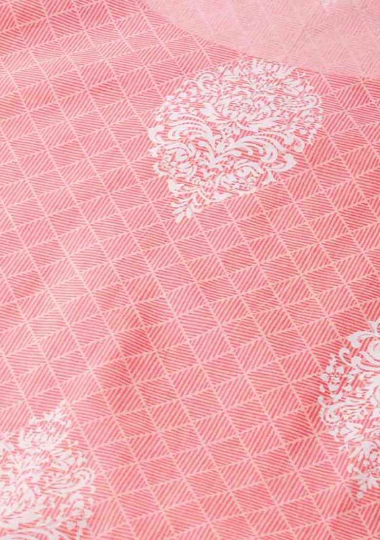 Pink Printed Cotton Kurta