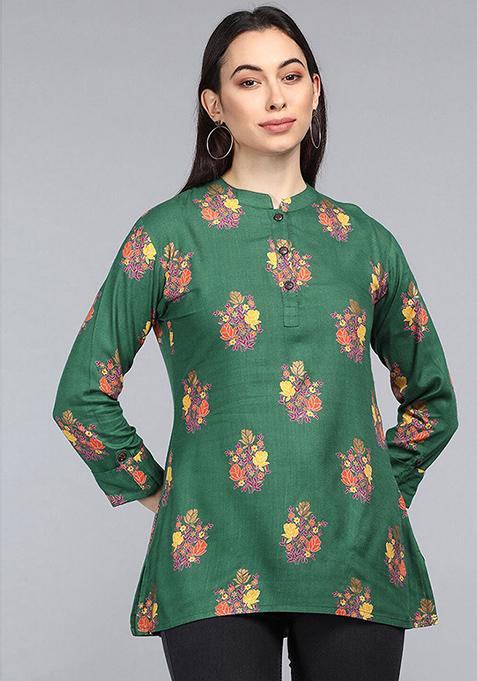 Green Printed Cotton Tunic