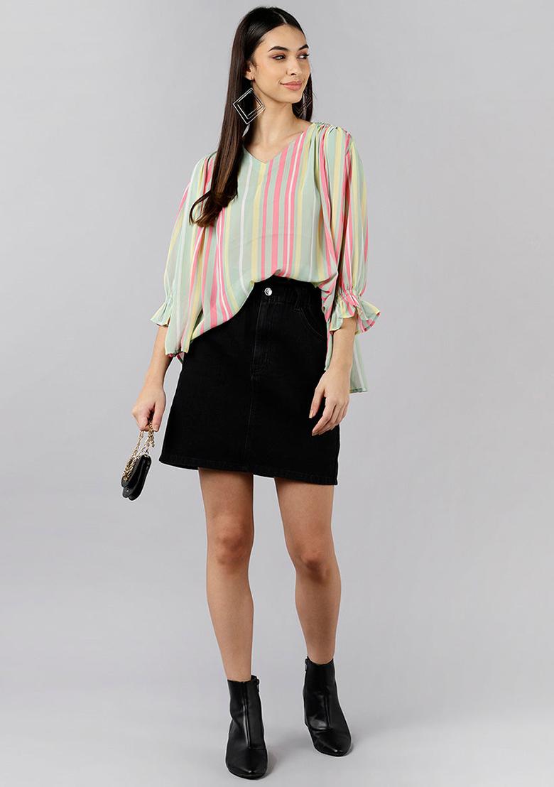 Multicolor Printed Georgette Top