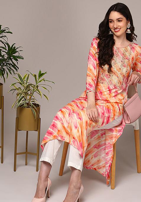 Multicolor Printed Viscose Rayon Kurta