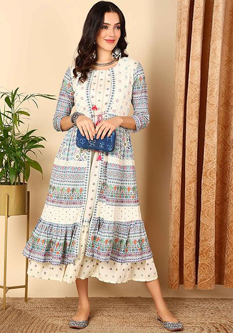 White Embroidered Cotton Kurta