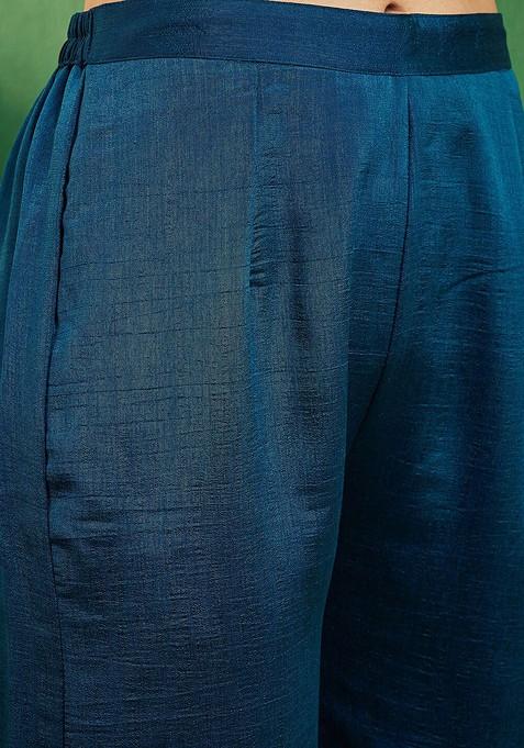 Green Zari Sequin Embroidered Anarkali Kurta With Trousers And Dupatta