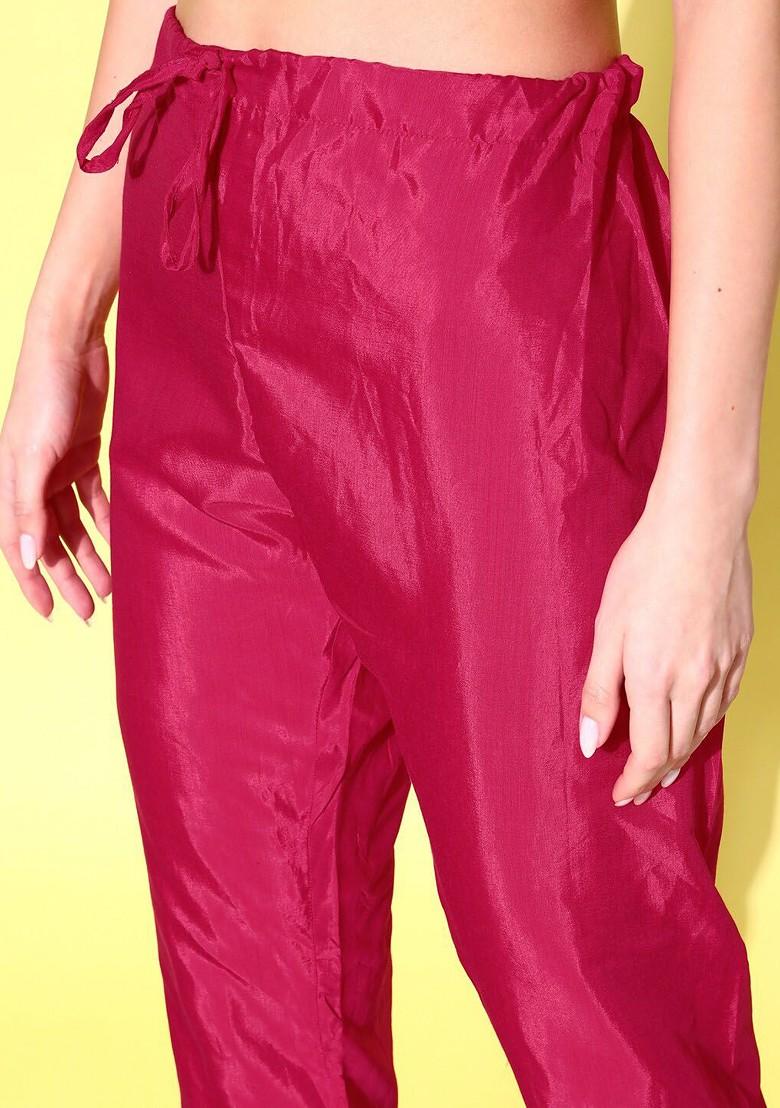 Pink Floral Yoke Design Anarkali Kurta And Trouser With Dupatta