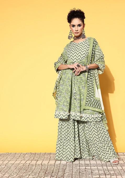 Floral Pure Cotton Print Kurta Set