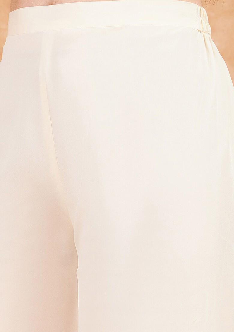 White Floral Digital Printed Organza Anarkali Kurta With Palazzos And Dupatta