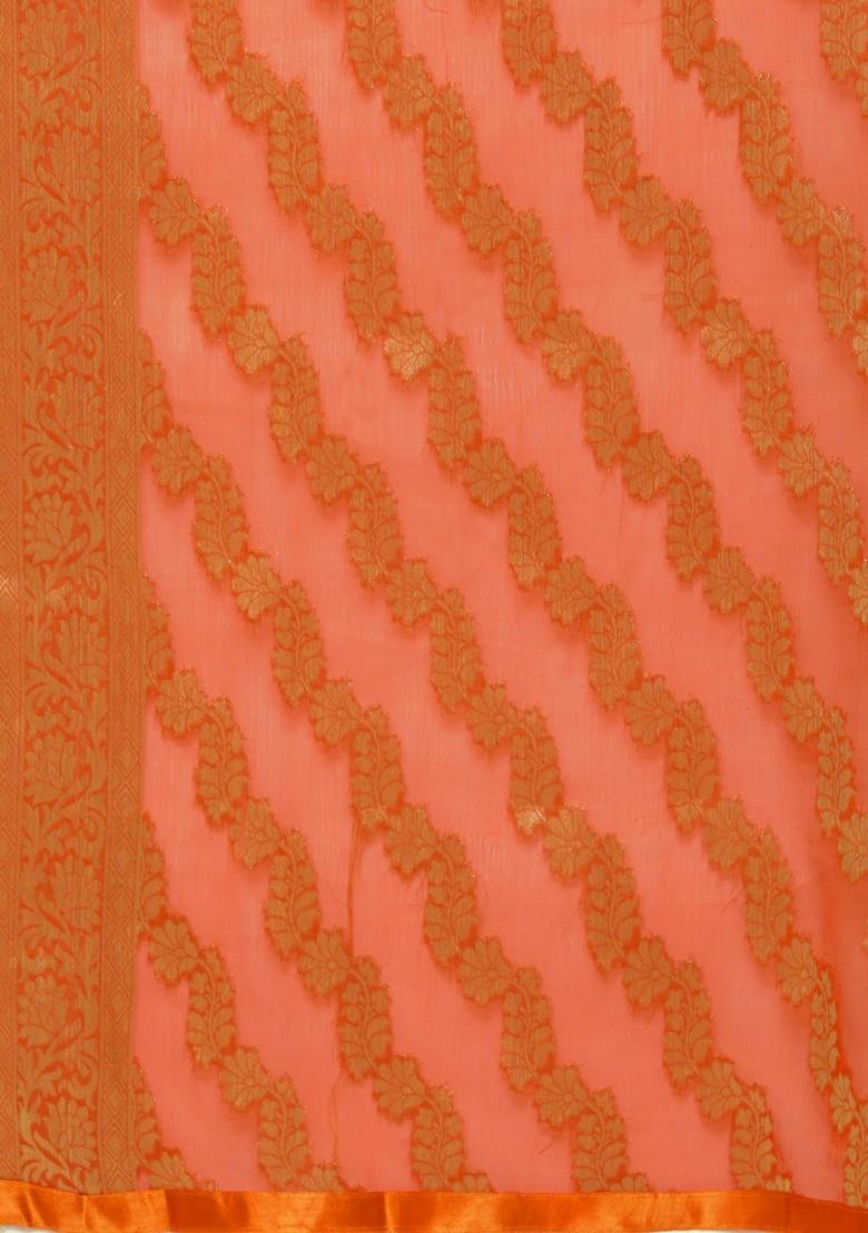 Navy Blue Ethnic Motifs Embroidered Chanderi Silk Kurta With Trousers And With Dupatta