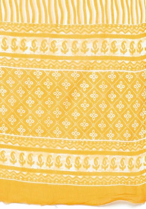 Yellow Ethnic Motifs Printed Panelled Pure Cotton Kurta With Trousers And With Dupatta
