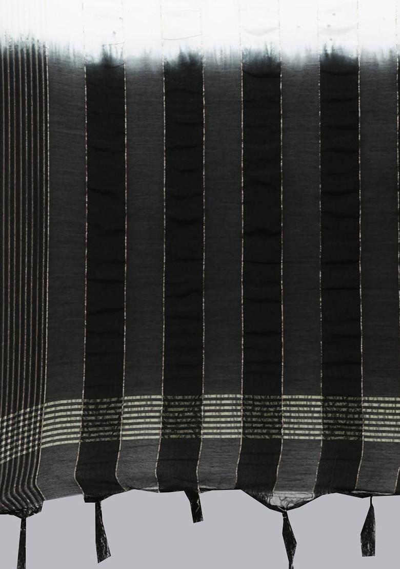 Black Embroidered Mirror Work Kurta With Trousers And Dupatta