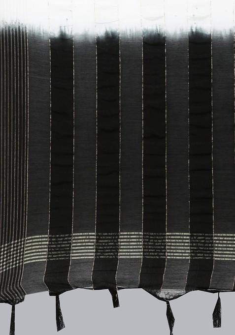 Black Embroidered Mirror Work Kurta With Trousers And Dupatta