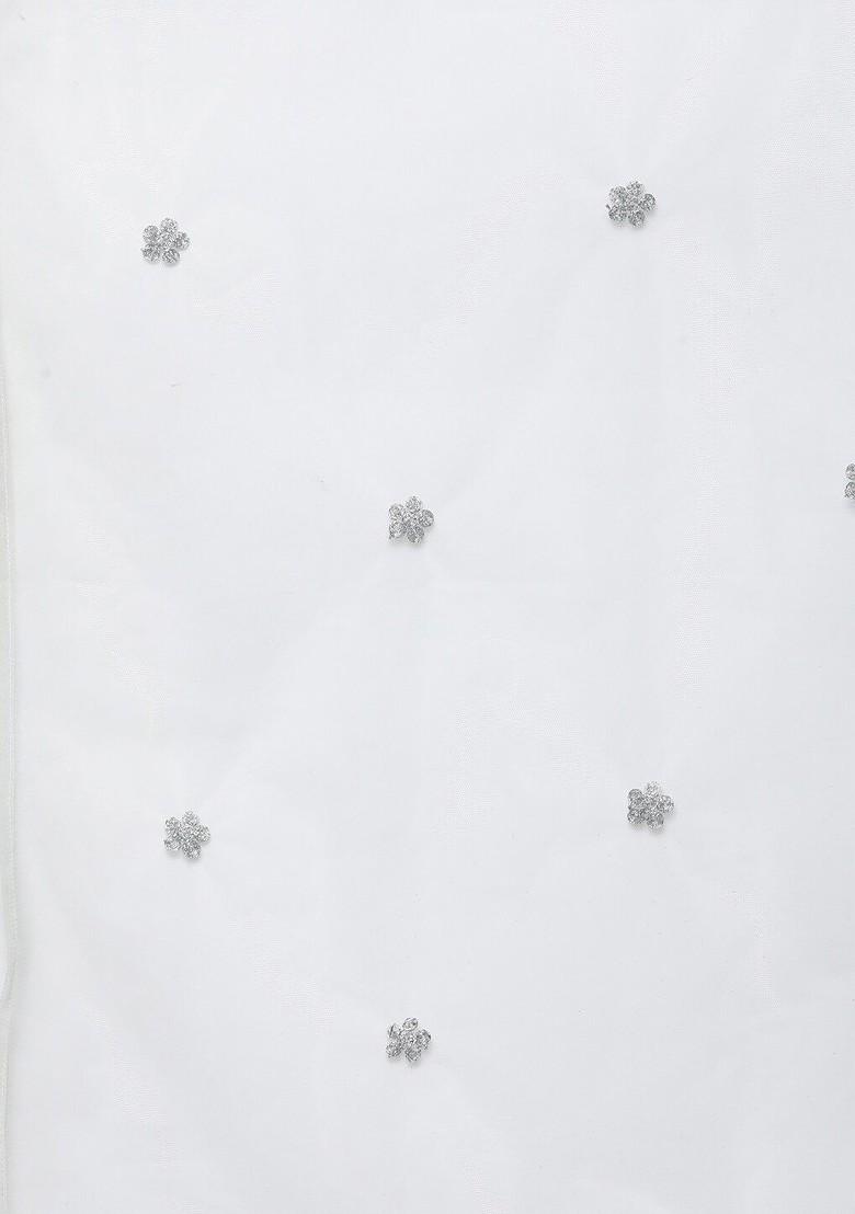 Pink Floral Yoke Design Mirror Work Kurta With Trousers And With Dupatta