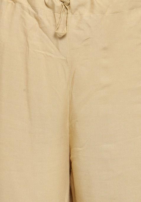 Black Embroidered Regular Thread Work Kurta With Palazzos