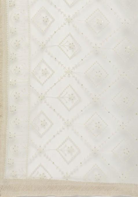 Magenta Floral Embroidered Regular Kurta With Trousers And Dupatta