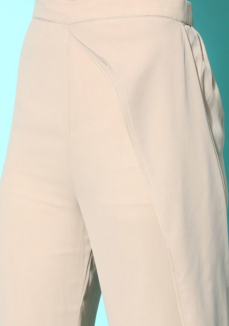 Beige Floral Sequin Embroidered Kurta With Palazzos And With Dupatta