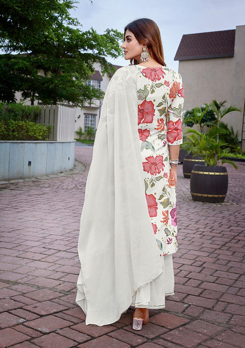 Multicolor Embroidered Viscose Kurta Set