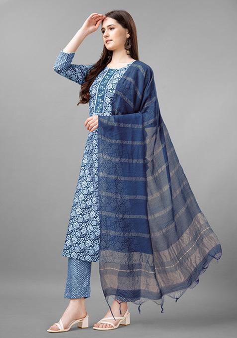 Blue Rayon Kurta set