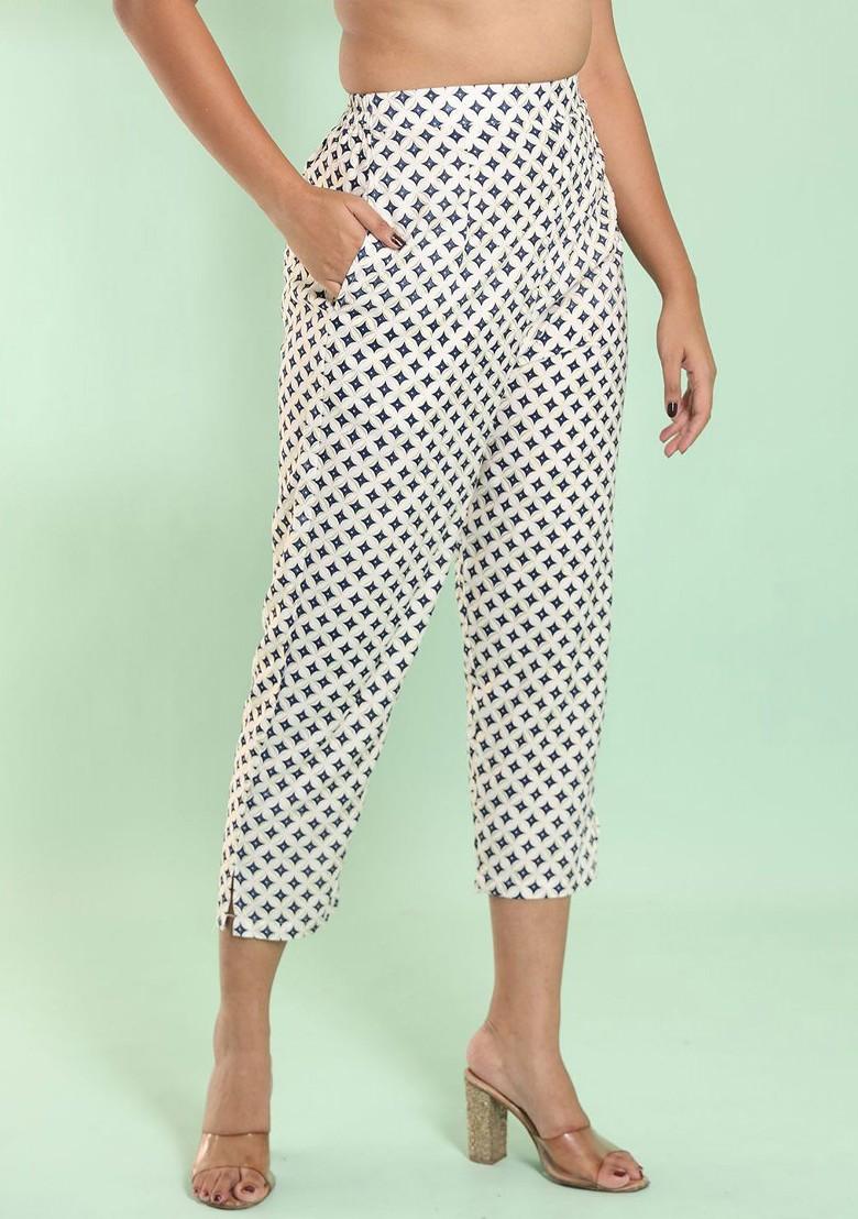 Navy Blue Floral Print Rayon A Line Kurta Set - Indya