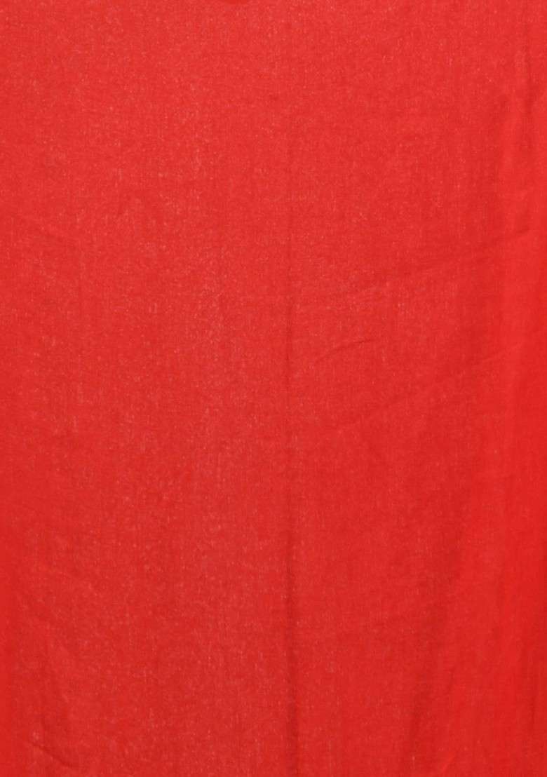 Red Solid Georgette Straight Kurta Set - Indya