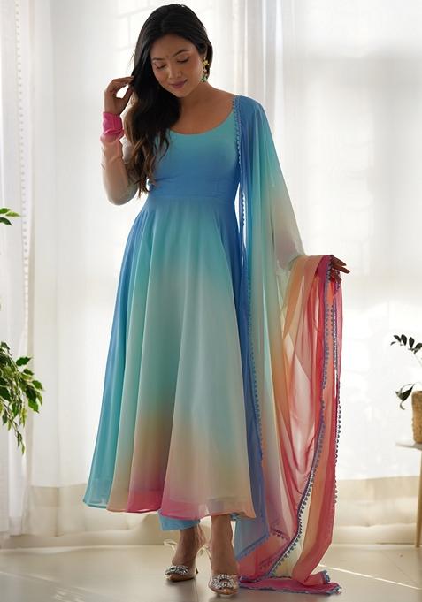 Rama Faux Georgette Pant Anarkali