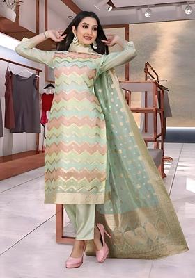 Multicolor Woven Silk Blend Kurta Set