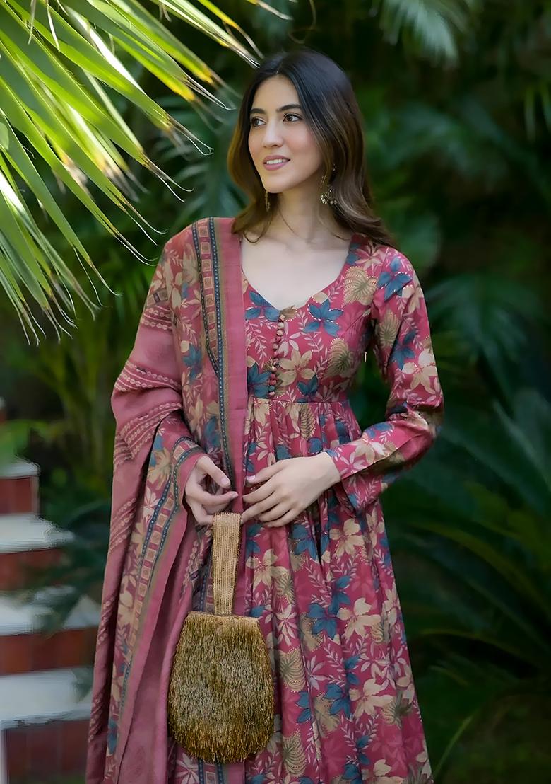 Multicolor Digital Print Pure Muslin Kurta Set