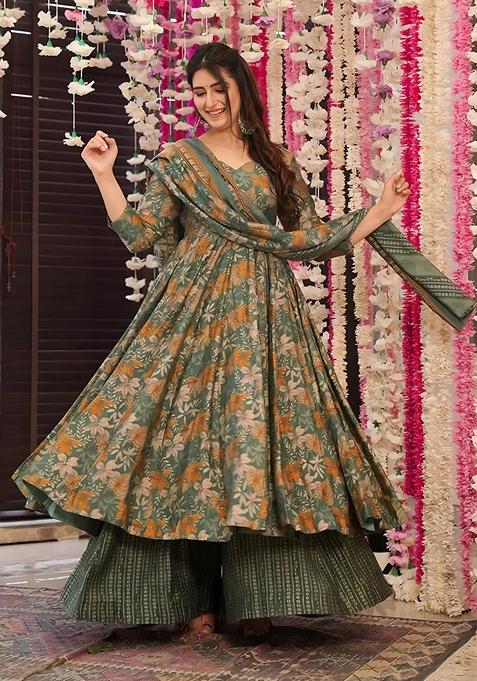 Multicolor Digital Print Pure Muslin Kurta Set