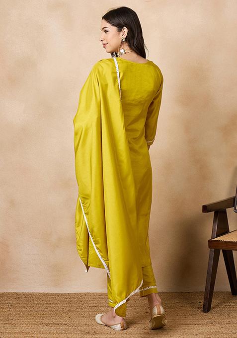 Chiffon Embellished Layered Kurta Set