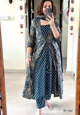 Blue Printed Pure Cotton
Kurta Set