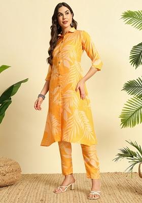 Yellow Digital Print Cotton
Kurta Set