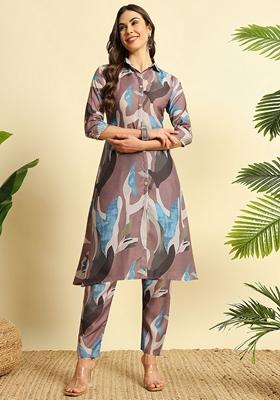 Grey Digital Print Cotton
Kurta Set