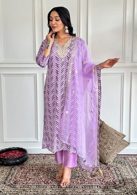 Mehendi Sequin Thread Embroidered Faux Georgette Sharara Set