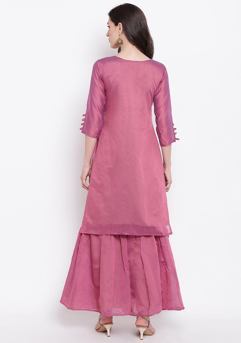 Wine Gotta Work Chanderi Cotton Kurta set