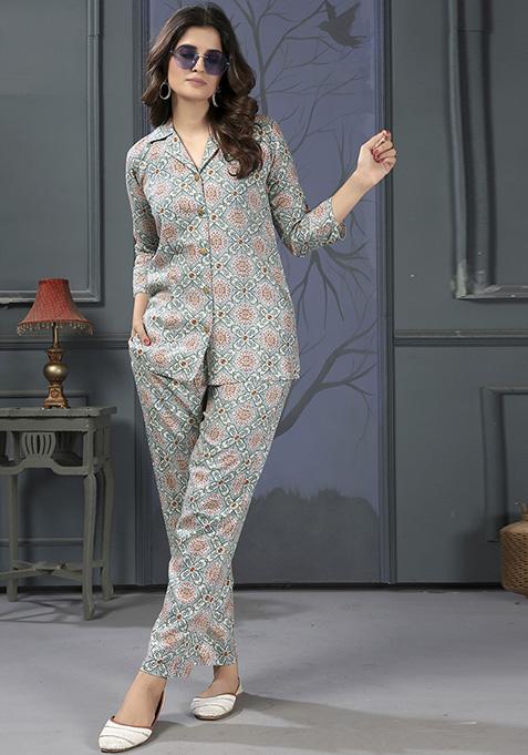 Multicolor Printed Rayon Co-Ord Set