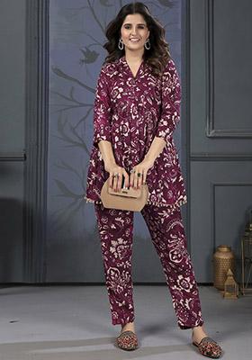 Multicolor Printed Rayon Co-Ord Set