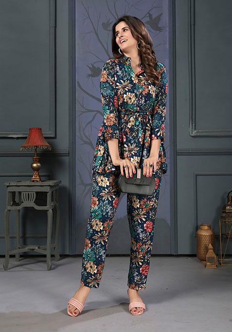 Multicolor Printed Rayon Co-Ord Set