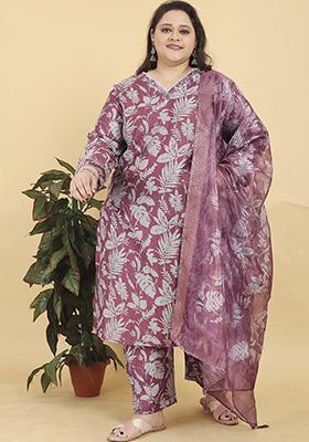 Pink Hand Embroidered Viscose Fusion Set