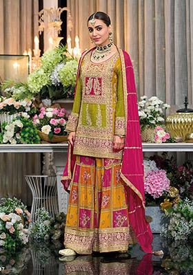 Green Embroidered Silk Kurta Set For Men