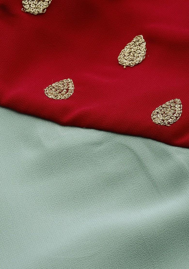 Green Ethnic Motifs Poly Blend Kurta Set